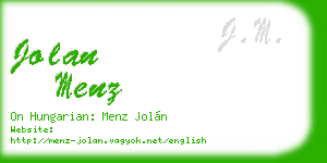 jolan menz business card